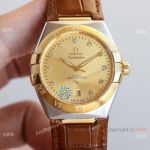 New! Replica Omega Constellation Gent's 39mm Watches Gold Face Diamond Markers